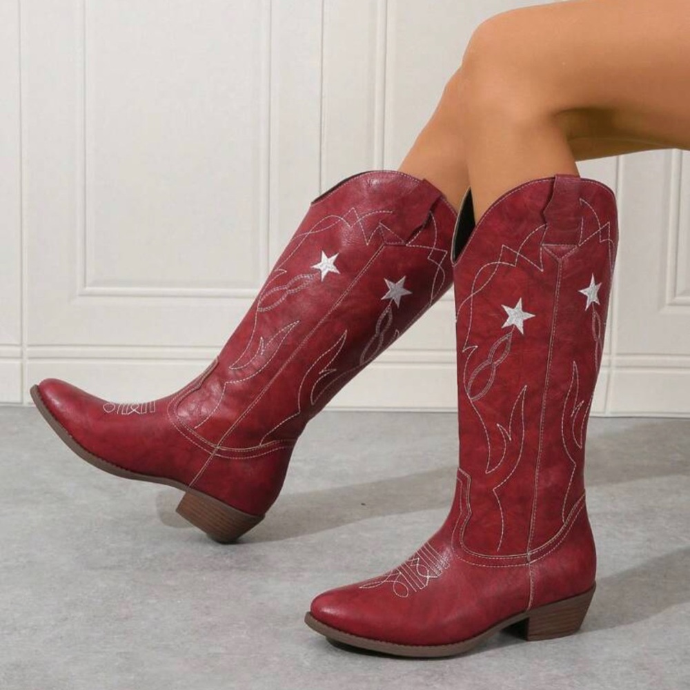 Red SHEIN Cowgirl Boots